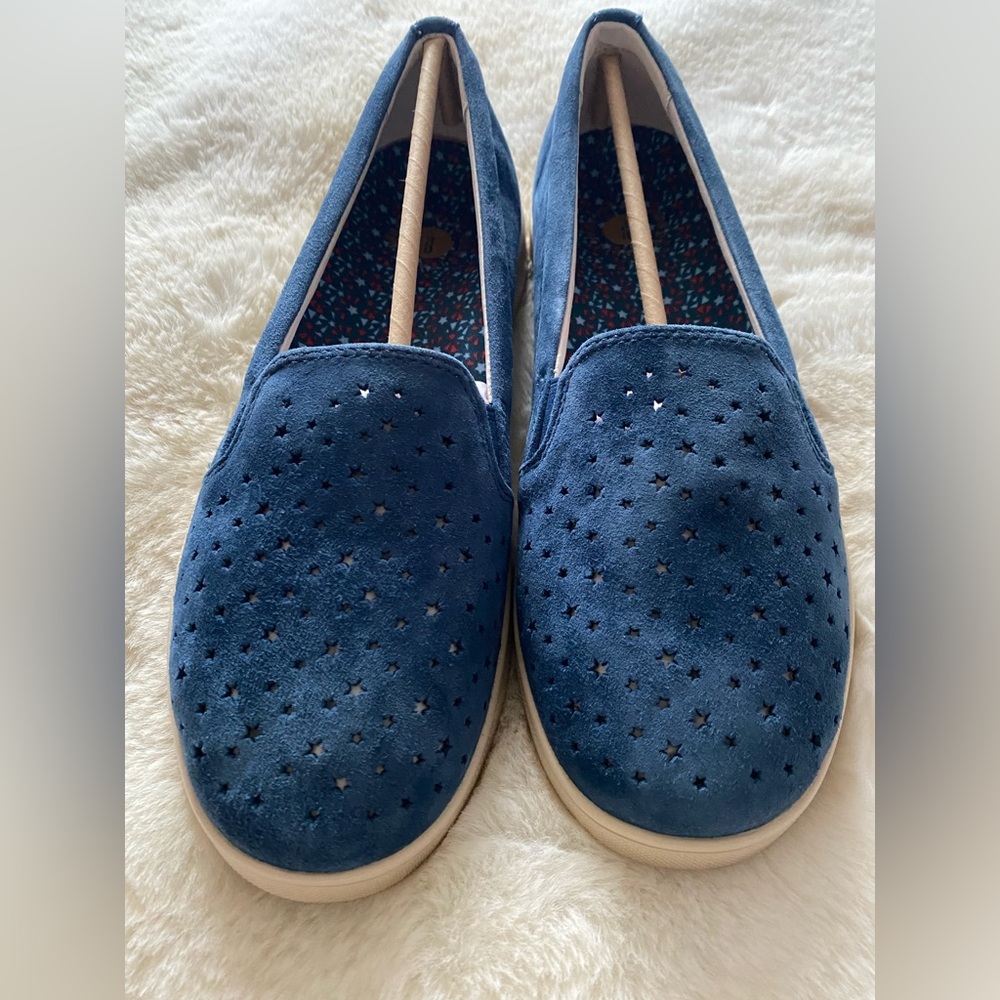 Revitalign Carolina Stars Marine Blue suede Orthotic Slip On Loafers Size 9.5D